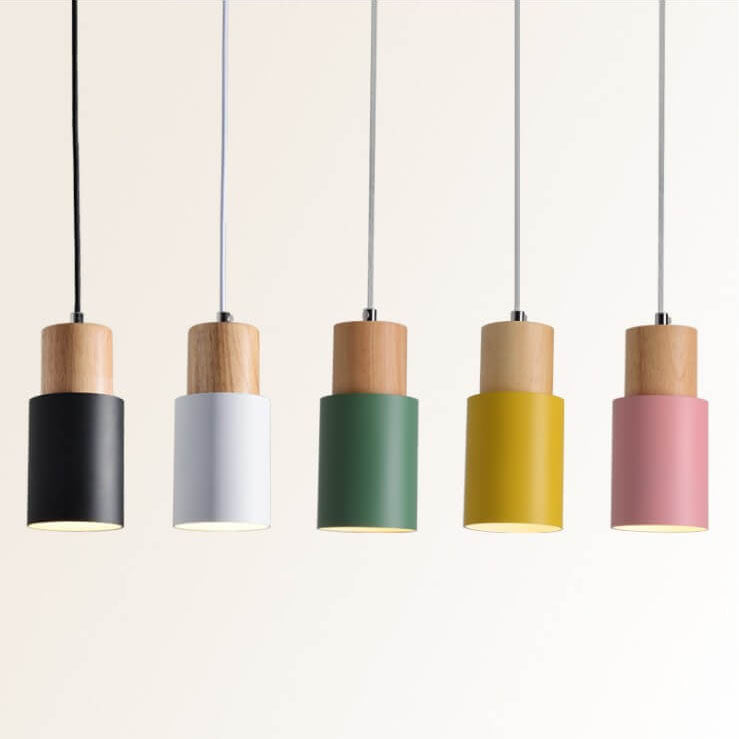 Minimalistyczna lampa wisząca LED Cylindryczna - NordicGlow-Różowy-Trend Polska