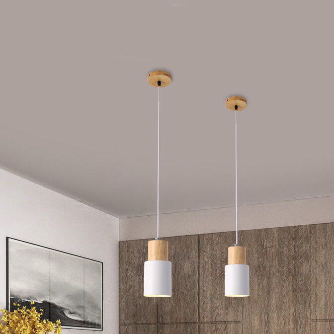 Minimalistyczna lampa wisząca LED Cylindryczna - NordicGlow-Biały-Trend Polska