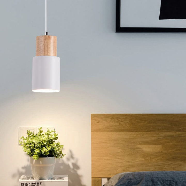 Minimalistyczna lampa wisząca LED Cylindryczna - NordicGlow-Biały-Trend Polska