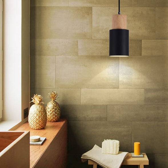 Minimalistyczna lampa wisząca LED Cylindryczna - NordicGlow-Biały-Trend Polska