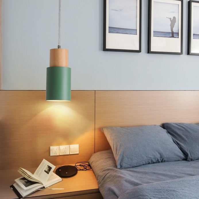 Minimalistyczna lampa wisząca LED Cylindryczna - NordicGlow-Biały-Trend Polska