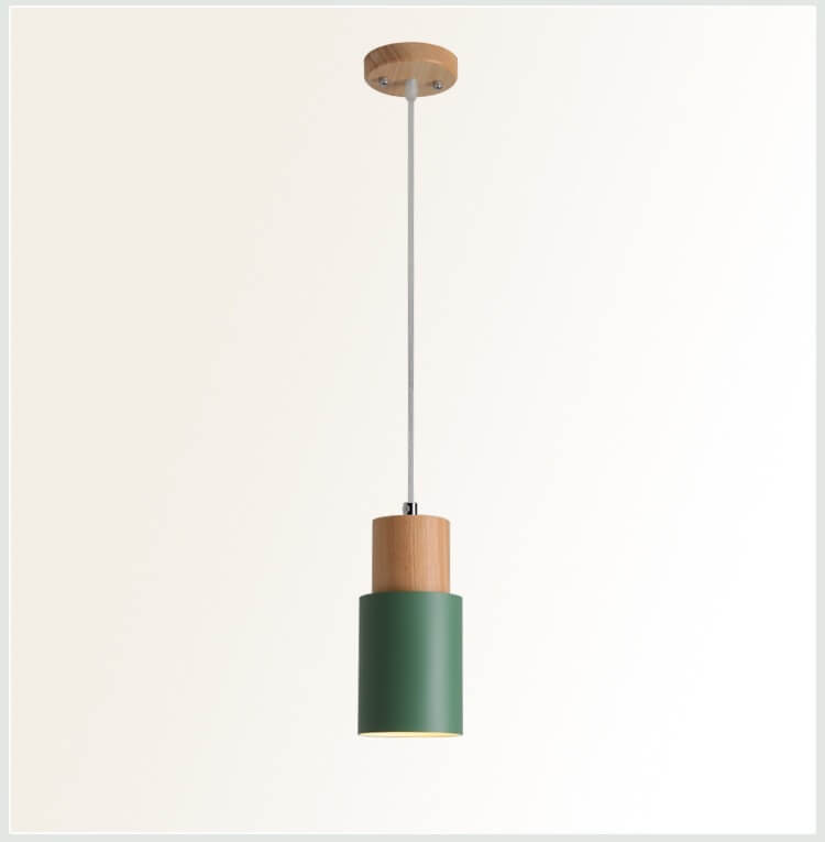 Minimalistyczna lampa wisząca LED Cylindryczna - NordicGlow-Zielony-Trend Polska