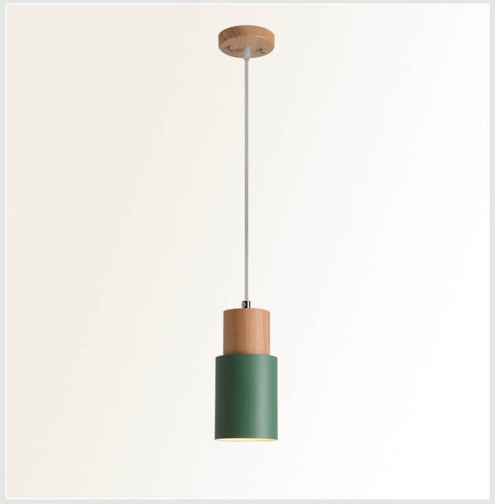 Minimalistyczna lampa wisząca LED Cylindryczna - NordicGlow-Zielony-Trend Polska