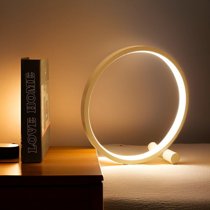 Minimalistyczna lampka stołowa o możliwości ściemnienia - Lampa EclipseAura-Biały-Jasny biały-Dotyk-Trend Polska