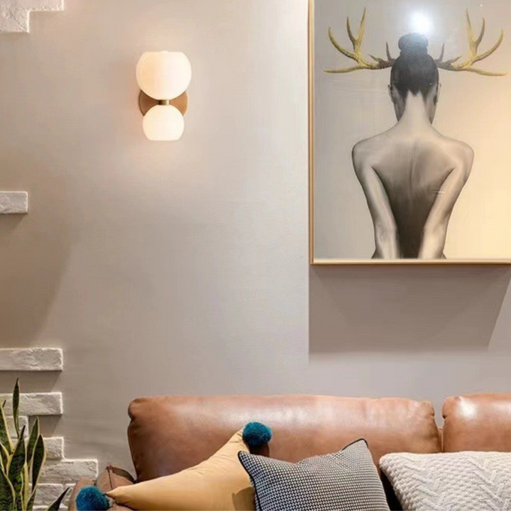 Minimalistyczna podwójna lampa ścienna LED – Lumis Duo-Biały-Trend Polska