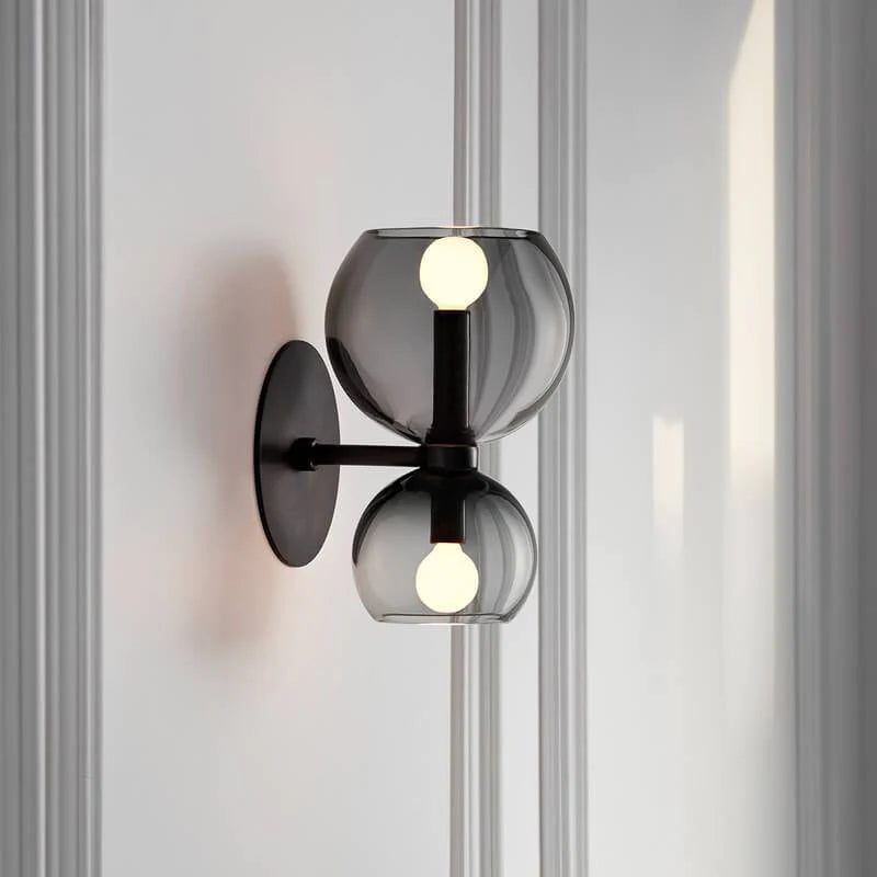 Minimalistyczna podwójna lampa ścienna LED – Lumis Duo-Szary-Trend Polska