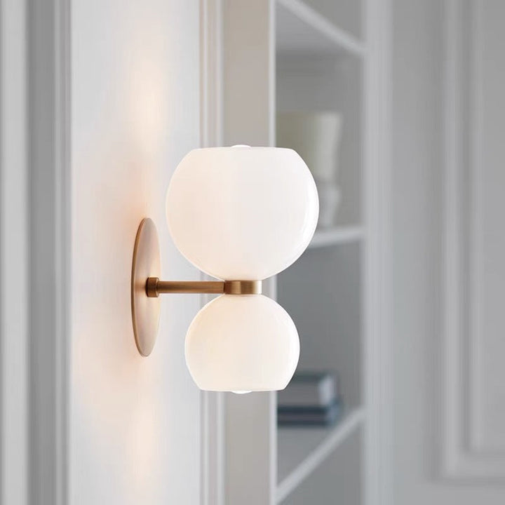Minimalistyczna podwójna lampa ścienna LED – Lumis Duo-Biały-Trend Polska
