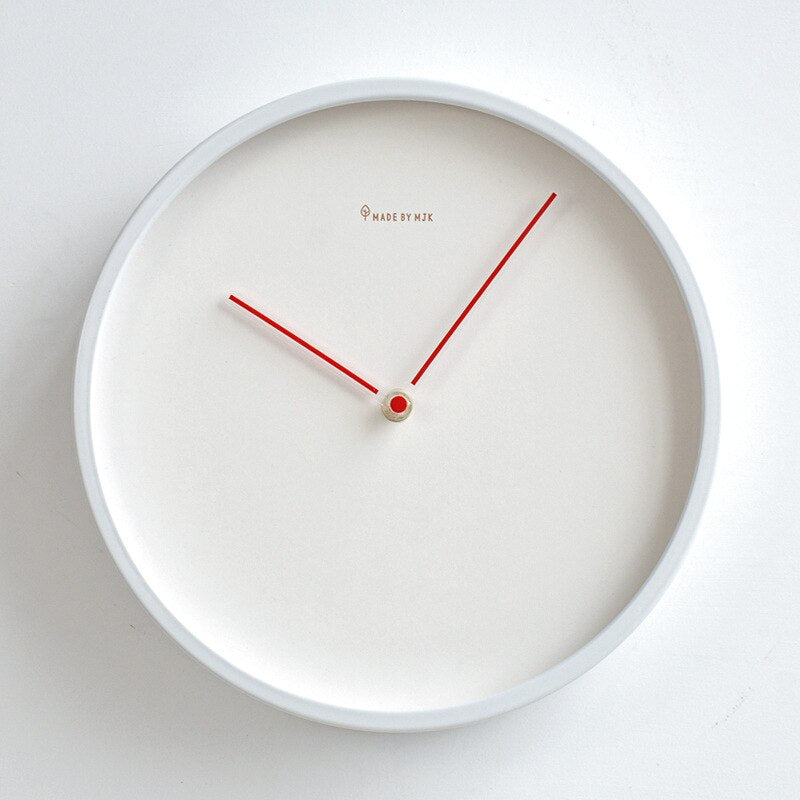 Minimalistyczny skandynawski zegar ścienny - Skara-Czerwony-25cm-Trend Polska