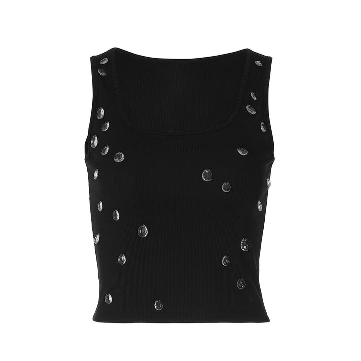 Modna bluzka crop dla kobiet z ozdobnym detalem i dopasowanym krojem – Liora-Biały-S-Trend Polska