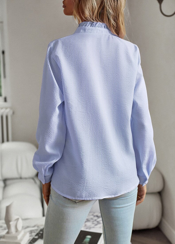 Modna bluzka damska w paski – Elise-Niebieski-S-Trend Polska