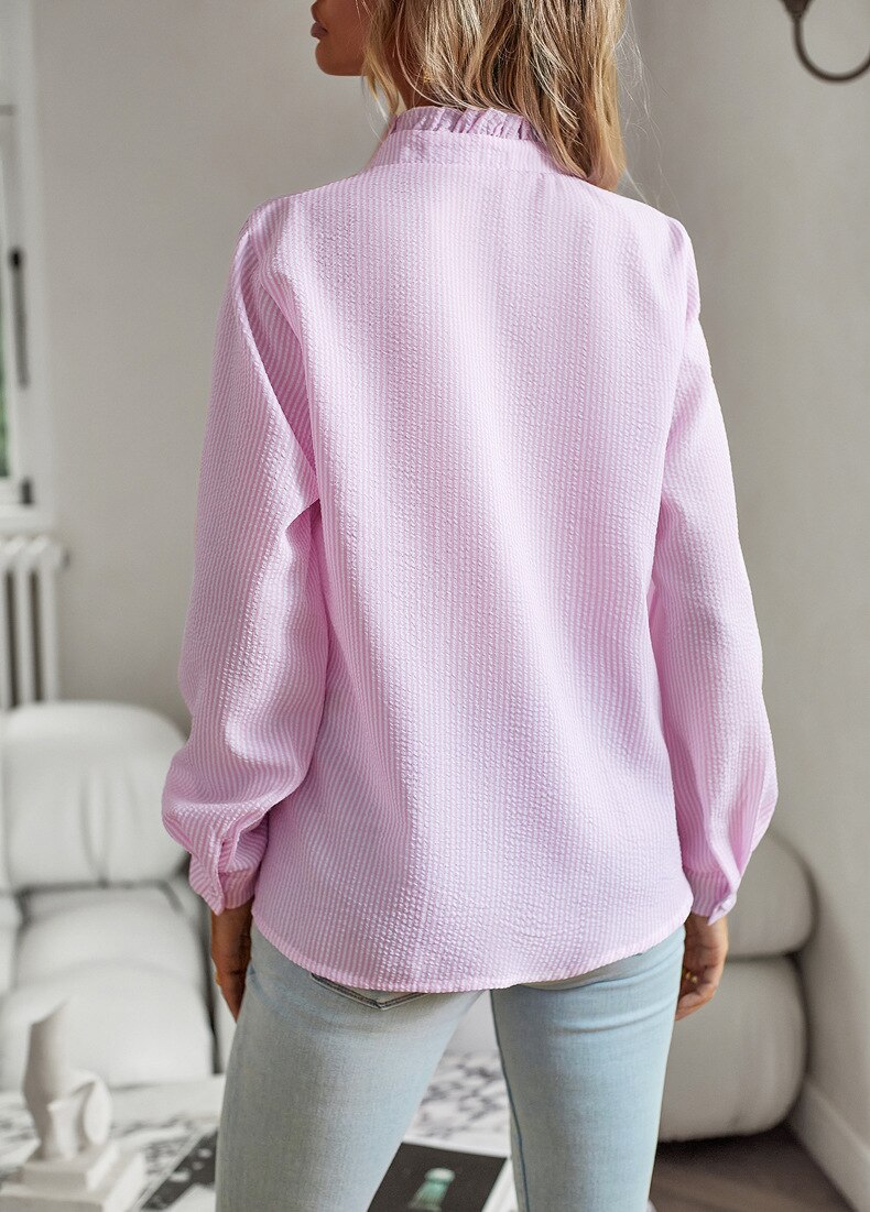Modna bluzka damska w paski – Elise-Niebieski-S-Trend Polska