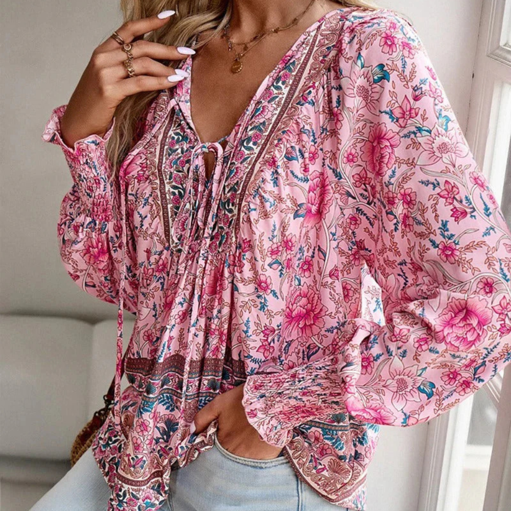 Modna bluzka w kwiaty dla kobiet - Valerie-XS-Trend Polska