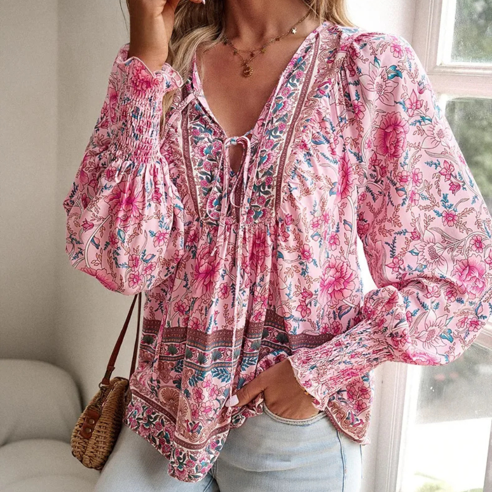 Modna bluzka w kwiaty dla kobiet - Valerie-XS-Trend Polska