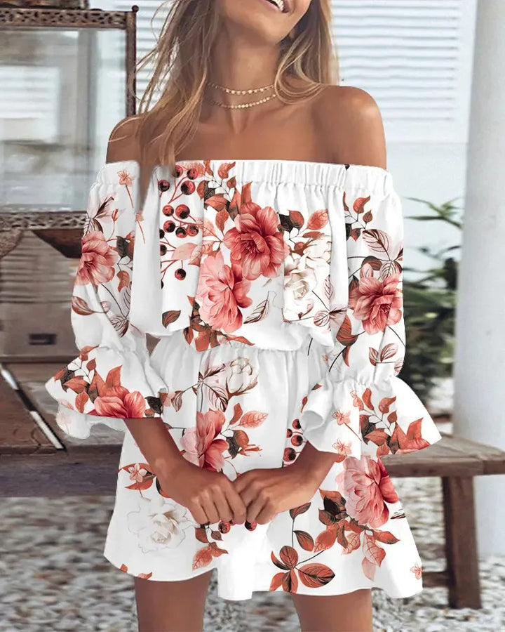 Modna boho mini sukienka z designem na jedno ramię i luźnym krojem - Ysa-Różowy-S-Trend Polska