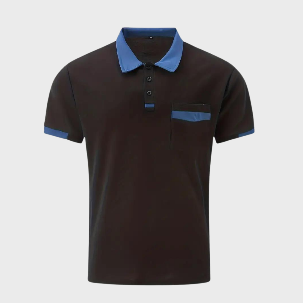 Modna koszulka polo dla mężczyzn - Leo-morski niebieski-S-Trend Polska
