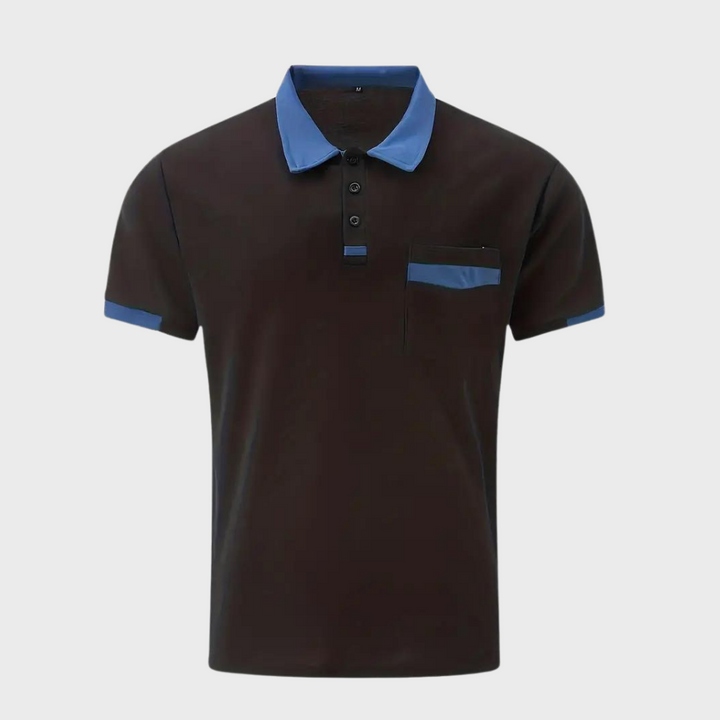 Modna koszulka polo dla mężczyzn - Leo-morski niebieski-S-Trend Polska