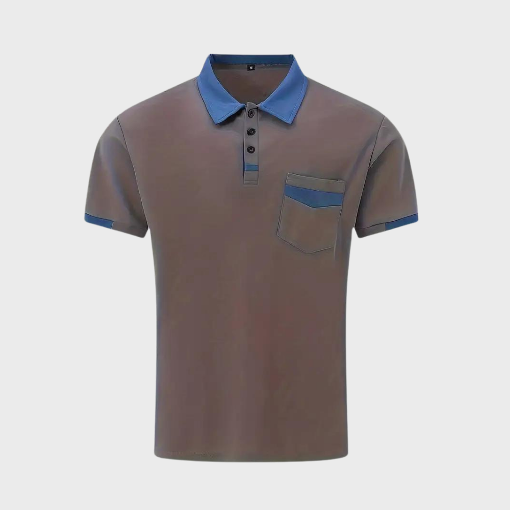 Modna koszulka polo dla mężczyzn - Leo-morski niebieski-S-Trend Polska