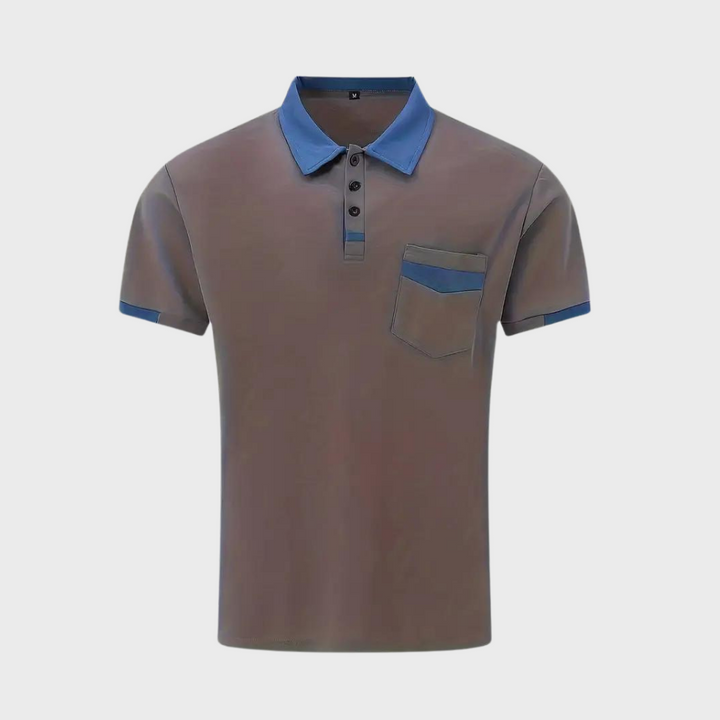 Modna koszulka polo dla mężczyzn - Leo-morski niebieski-S-Trend Polska