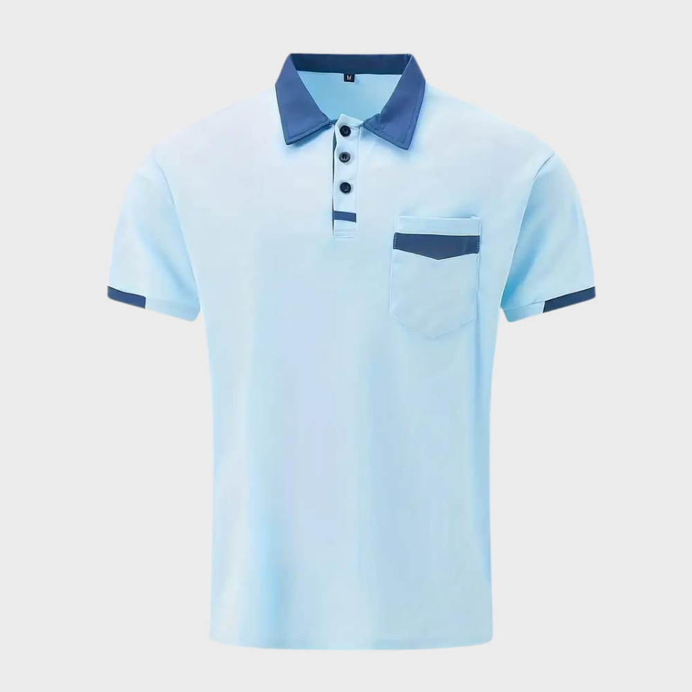 Modna koszulka polo dla mężczyzn - Leo-morski niebieski-S-Trend Polska