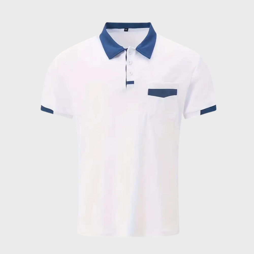 Modna koszulka polo dla mężczyzn - Leo-morski niebieski-S-Trend Polska