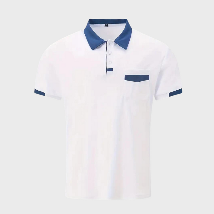Modna koszulka polo dla mężczyzn - Leo-morski niebieski-S-Trend Polska