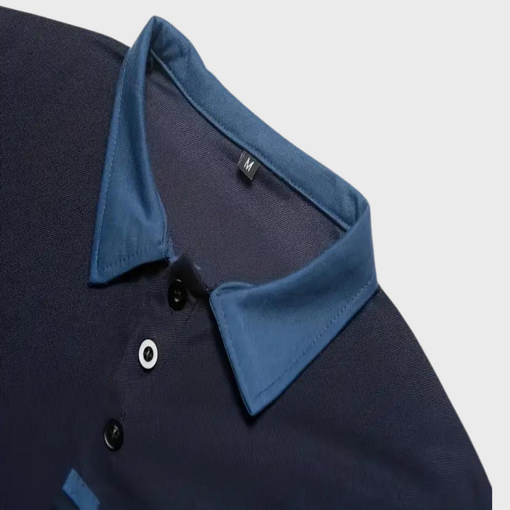 Modna koszulka polo dla mężczyzn - Leo-morski niebieski-S-Trend Polska