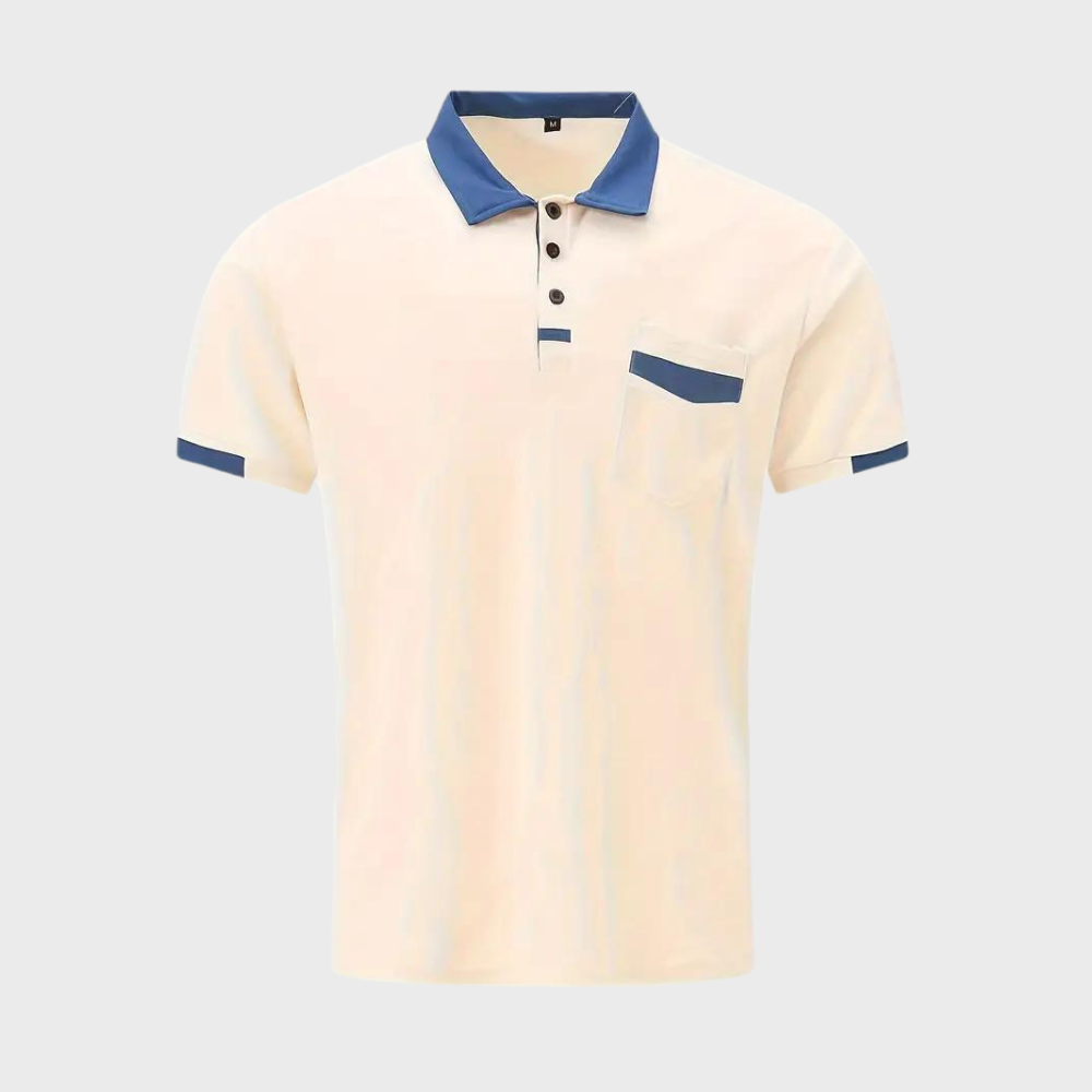 Modna koszulka polo dla mężczyzn - Leo-morski niebieski-S-Trend Polska