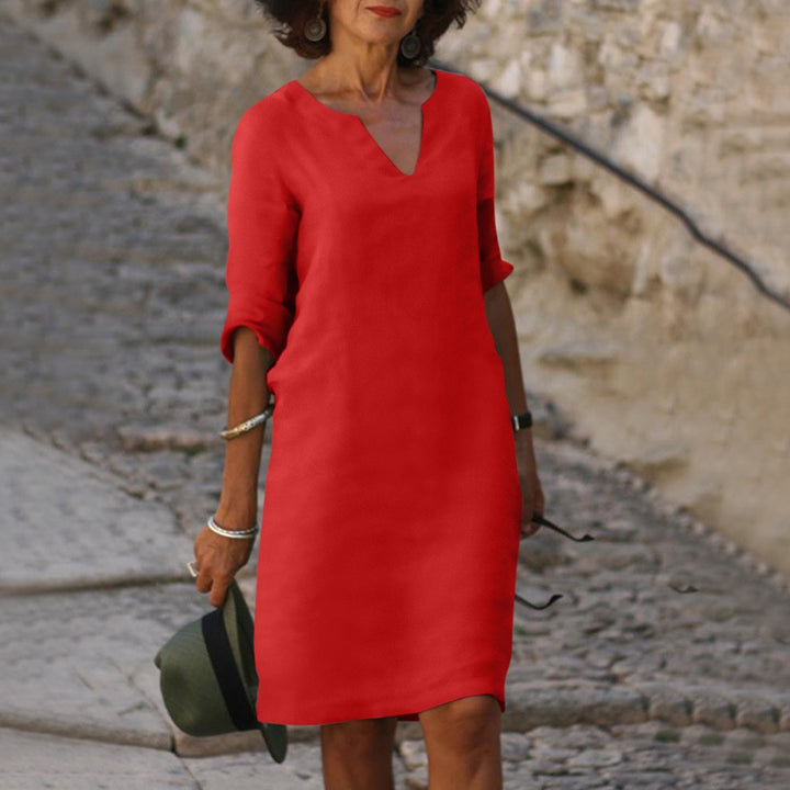 Modna letnia sukienka - Sofia-Czerwony-S-Trend Polska