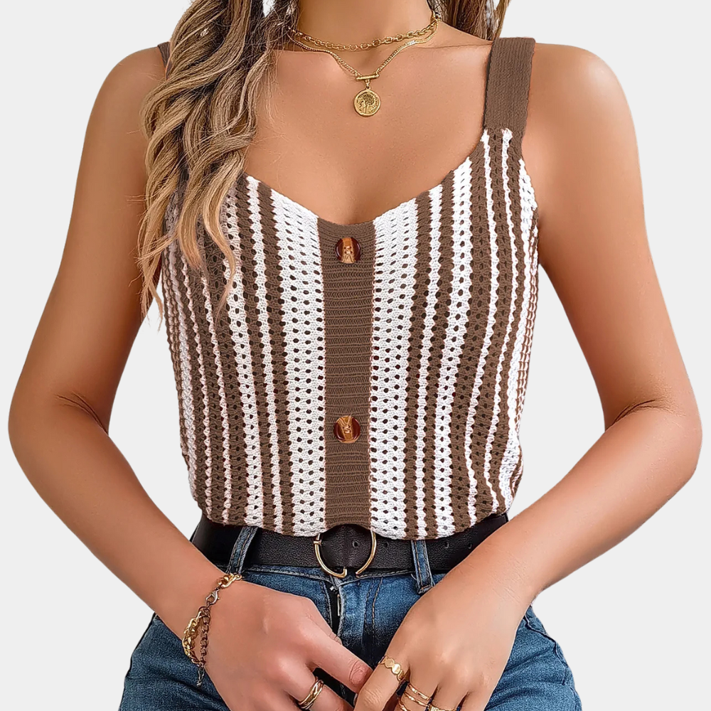 Modna letnia top new w stylu open-work dla kobiet - Naia-Czarny-XS-Trend Polska