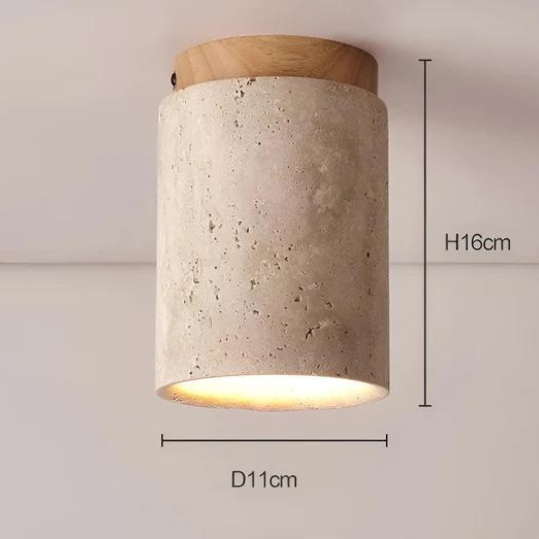 Modna Okrągła Lampa Sufitowa w Japońskim Stylu - ZenLight-Brązowy-Ciepłe światło (3000K)-Trend Polska