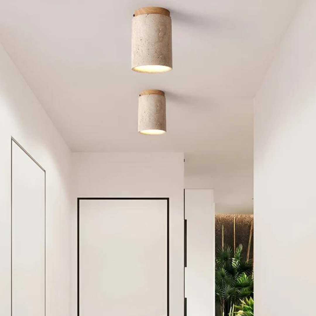 Modna Okrągła Lampa Sufitowa w Japońskim Stylu - ZenLight-Brązowy-Ciepłe światło (3000K)-Trend Polska