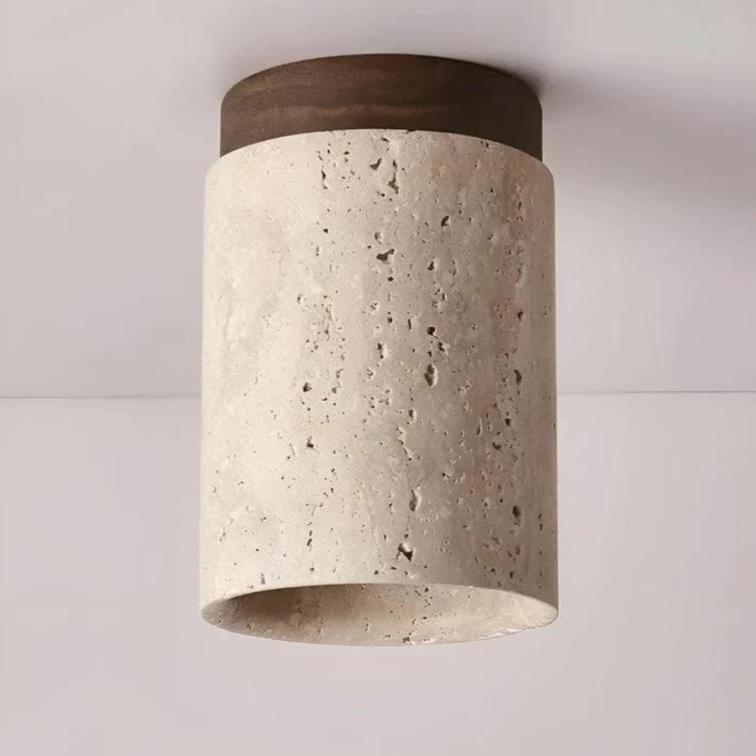 Modna Okrągła Lampa Sufitowa w Japońskim Stylu - ZenLight-Brązowy-Ciepłe światło (3000K)-Trend Polska