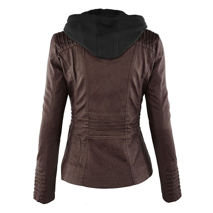 Modna skórzana kurtka - Zara-Khaki-S-Trend Polska