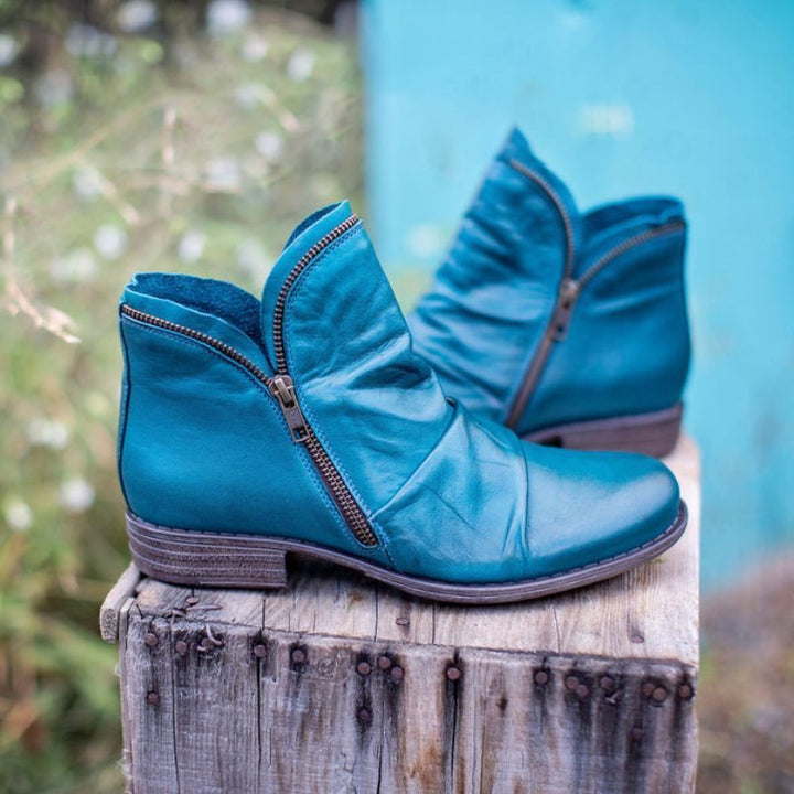 Modne Botki na Zimne Dni - WinterChic-Niebieski-35-Trend Polska