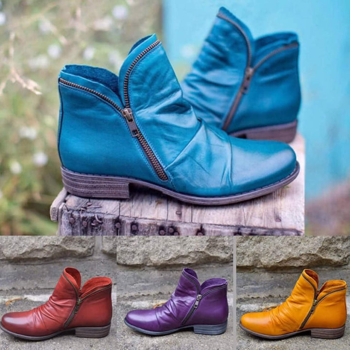 Modne Botki na Zimne Dni - WinterChic-Niebieski-35-Trend Polska
