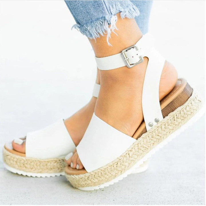 Modne Damskie Espadryle Sandały Letnie – Liv-Biały-35-Trend Polska