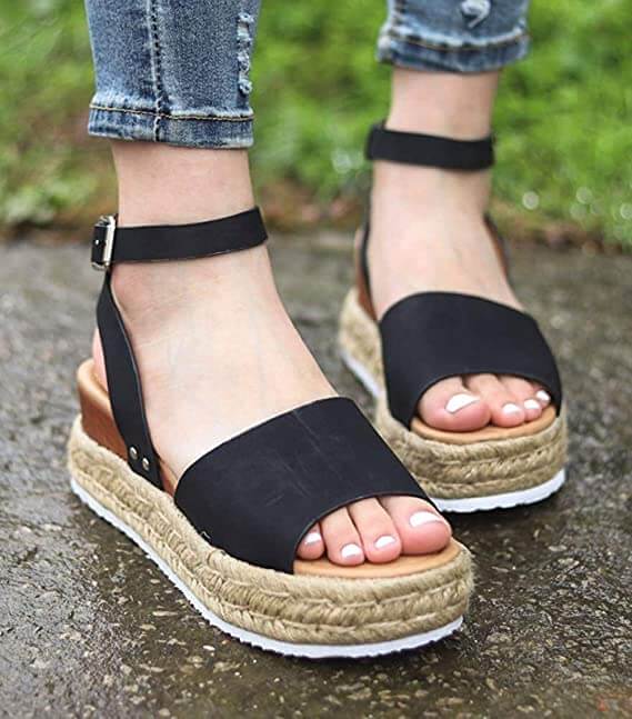 Modne Damskie Espadryle Sandały Letnie – Liv-Czarny-35-Trend Polska