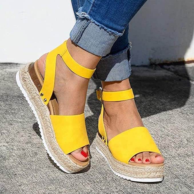 Modne Damskie Espadryle Sandały Letnie – Liv-Żółty-35-Trend Polska