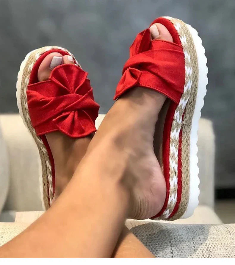 Modne damskie letnie buty z funkcją korekcji i komfortową wkładką – Selina-Czerwony-35-Trend Polska