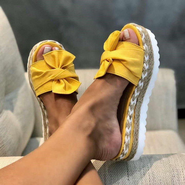 Modne damskie letnie buty z funkcją korekcji i komfortową wkładką – Selina-Żółty-35-Trend Polska