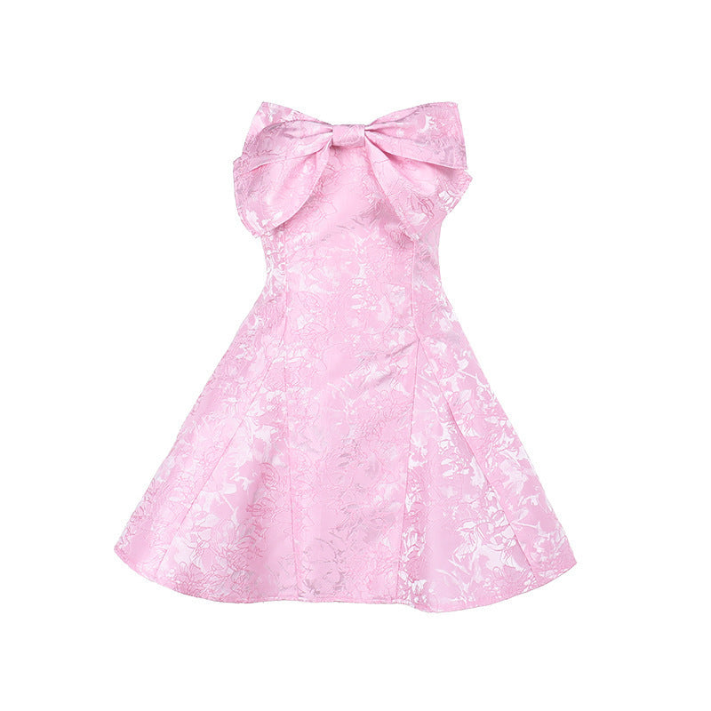 Modne damskie mini sukienki bez ramion z detalem w postaci kokardy – Malou-S-Trend Polska