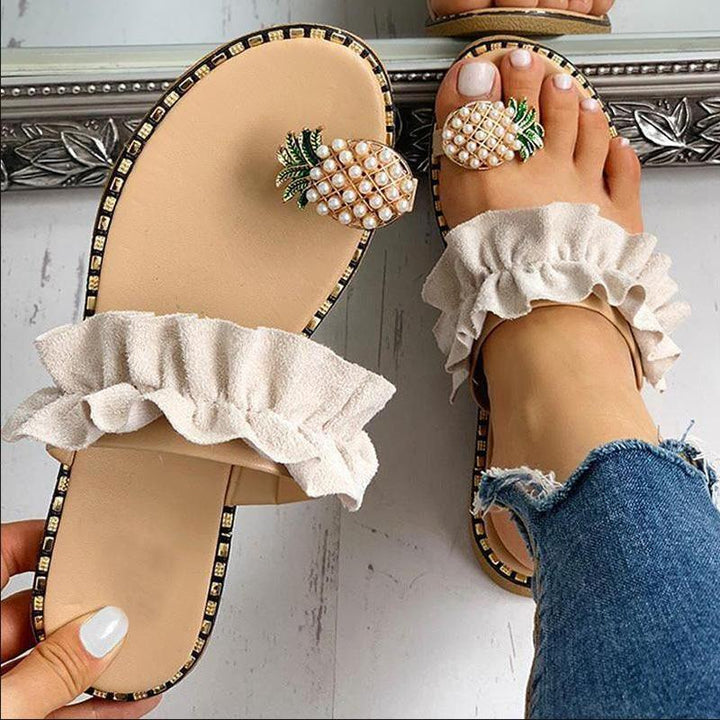 Modne letnie buty z wygodną podeszwą – Lina-Beżowy-35-Trend Polska