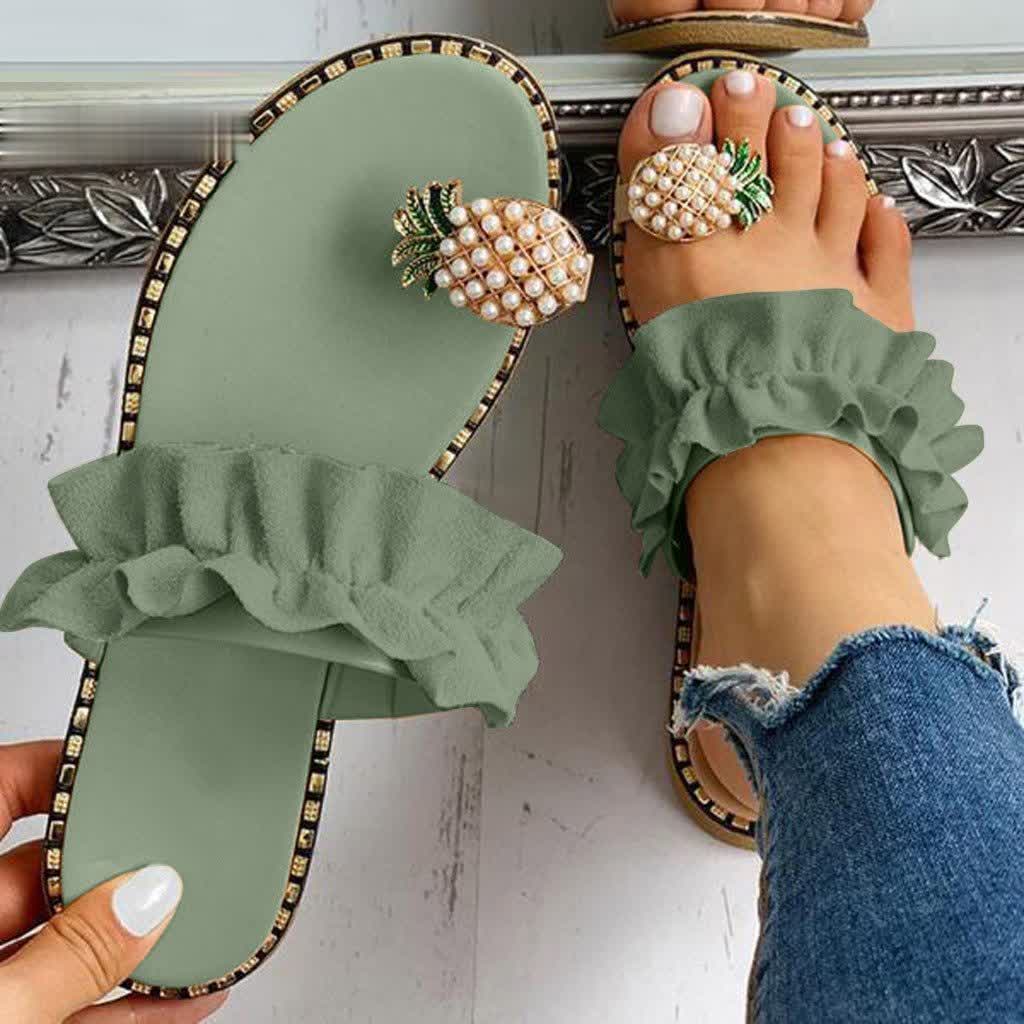 Modne letnie buty z wygodną podeszwą – Lina-Zielony-35-Trend Polska