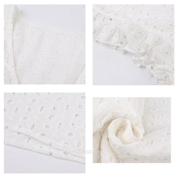 Modne letnie mini sukienka z falbanami – Elina-Czarny-XS-Trend Polska