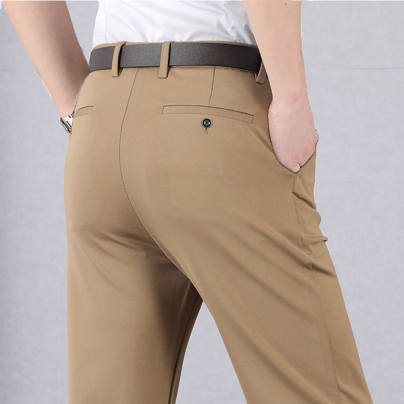 Modne Męskie Spodnie Stretch - Nolan-Khaki-29-Trend Polska
