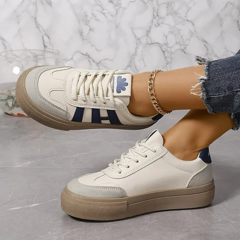 Modne sneakers na platformie dla kobiet – Talia-Niebieski-35-Trend Polska