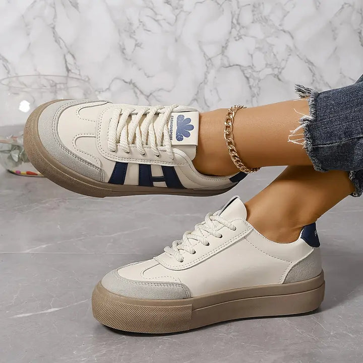 Modne sneakers na platformie dla kobiet – Talia-Niebieski-35-Trend Polska