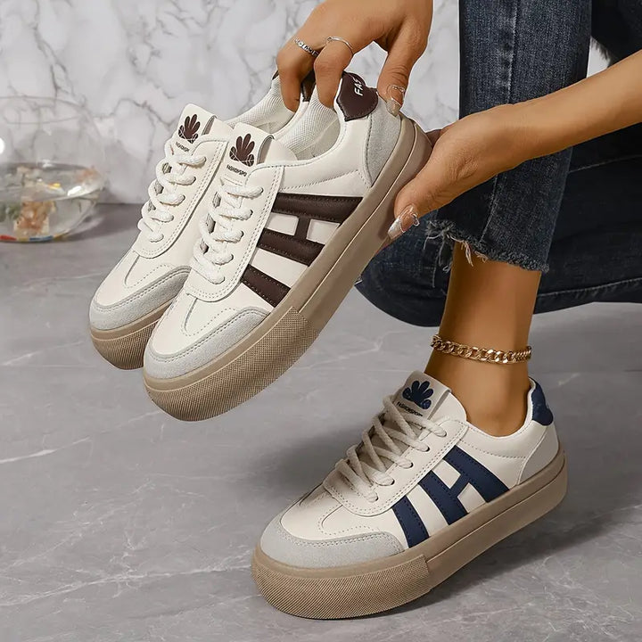Modne sneakers na platformie dla kobiet – Talia-Niebieski-35-Trend Polska