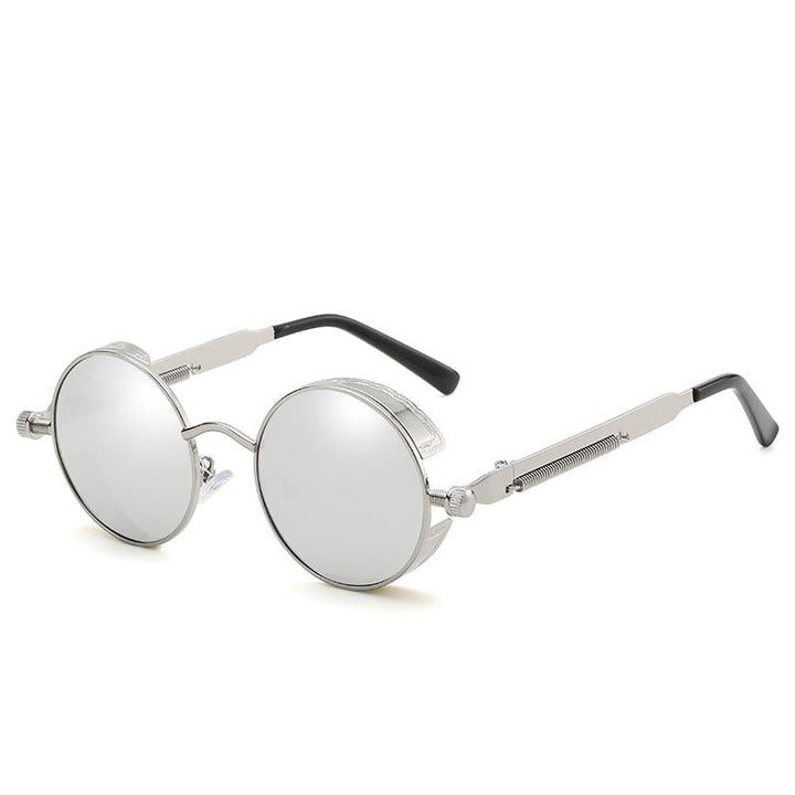 Modne, vintage okulary przeciwsłoneczne dla kobiet i mężczyzn – Savino-Lustrzany Srebrny-Trend Polska