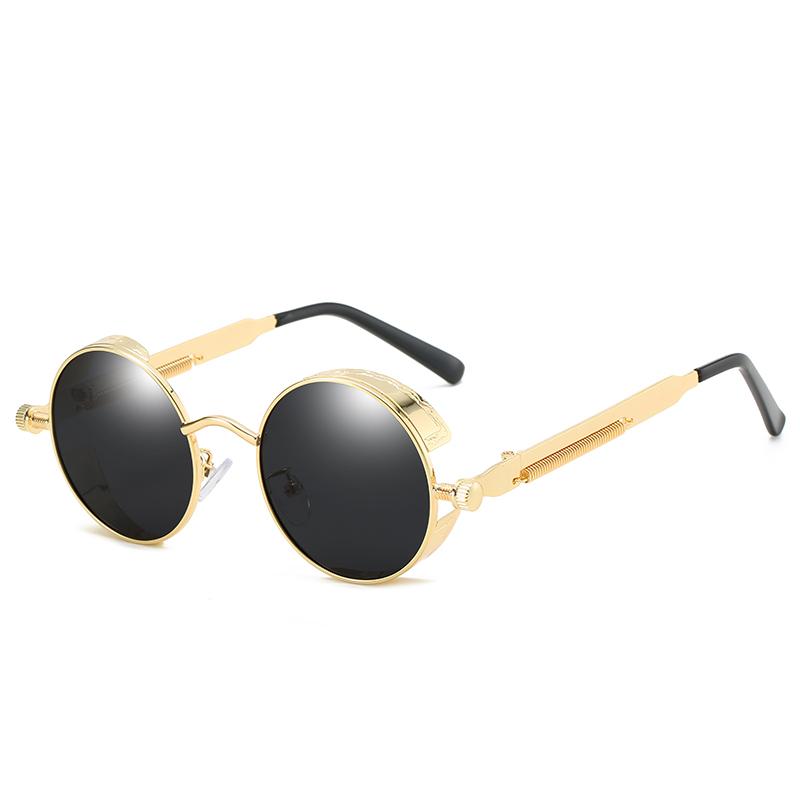Modne, vintage okulary przeciwsłoneczne dla kobiet i mężczyzn – Savino-Złoto-czarny-Trend Polska